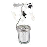 Maxbell Spinning Tea Light Candle Holder Rotating Candlestick for Festive Wedding Angel