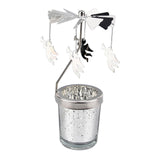 Maxbell Spinning Tea Light Candle Holder Rotating Candlestick for Festive Wedding Angel