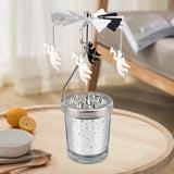 Maxbell Spinning Tea Light Candle Holder Rotating Candlestick for Festive Wedding Angel