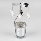 Maxbell Spinning Tea Light Candle Holder Rotating Candlestick for Festive Wedding Angel