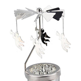 Maxbell Spinning Tea Light Candle Holder Rotating Candlestick for Festive Wedding Angel