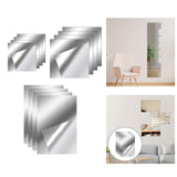 Maxbell 4Pcs Wall Mirror Tiles Mirror Wall Sticker for Door Bathroom Wall Decor 10cmx10cm
