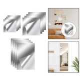 Maxbell 4Pcs Wall Mirror Tiles Mirror Wall Sticker for Door Bathroom Wall Decor 10cmx10cm
