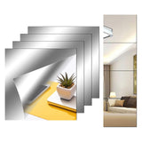 Maxbell 4Pcs Wall Mirror Tiles Mirror Wall Sticker for Door Bathroom Wall Decor 10cmx15cm