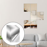 Maxbell 4Pcs Wall Mirror Tiles Mirror Wall Sticker for Door Bathroom Wall Decor 10cmx15cm