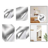 Maxbell 4 Pieces Wall Stickers Mirror Wall Mirror Tiles Sticky for Background Gym 20cmx20cm