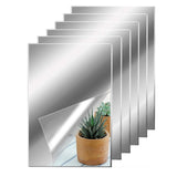 Maxbell 4 Pieces Wall Stickers Mirror Wall Mirror Tiles Sticky for Background Gym 15cmx25cm