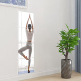 Maxbell 4 Pieces Wall Stickers Mirror Wall Mirror Tiles Sticky for Background Gym 15cmx25cm
