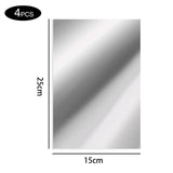 Maxbell 4 Pieces Wall Stickers Mirror Wall Mirror Tiles Sticky for Background Gym 15cmx25cm