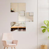 Maxbell 4 Pieces Wall Stickers Mirror Wall Mirror Tiles Sticky for Background Gym 20cmx30cm