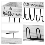 Maxbell Wall Mounted Key Holder Hooks Rack Hallway Kitchen Hat Wooden Mail Organizer