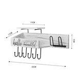 Maxbell Wall Mounted Key Holder Hooks Rack Hallway Kitchen Hat Wooden Mail Organizer