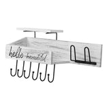 Maxbell Wall Mounted Key Holder Hooks Rack Hallway Kitchen Hat Wooden Mail Organizer