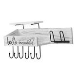 Maxbell Wall Mounted Key Holder Hooks Rack Hallway Kitchen Hat Wooden Mail Organizer