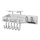 Maxbell Wall Mounted Key Holder Hooks Rack Hallway Kitchen Hat Wooden Mail Organizer