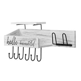 Maxbell Wall Mounted Key Holder Hooks Rack Hallway Kitchen Hat Wooden Mail Organizer