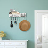 Maxbell Wall Mounted Key Holder Hooks Rack Hallway Kitchen Hat Wooden Mail Organizer