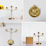Maxbell Candle Holder Tealight Holders 3 Arms Candlestick for Home Decor Ornament Aureate