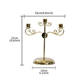 Maxbell Candle Holder Tealight Holders 3 Arms Candlestick for Home Decor Ornament Aureate