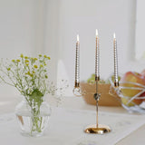 Maxbell Candle Holder Tealight Holders 3 Arms Candlestick for Home Decor Ornament Aureate