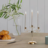 Maxbell Candle Holder Tealight Holders 3 Arms Candlestick for Home Decor Ornament Aureate