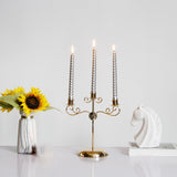 Maxbell Candle Holder Tealight Holders 3 Arms Candlestick for Home Decor Ornament Aureate