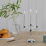 Maxbell Candle Holder Tealight Holders 3 Arms Candlestick for Home Decor Ornament Argent