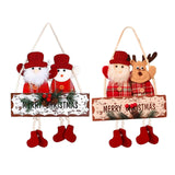 Maxbell Rustic Christmas Sign Front Art Decor Centerpieces Crafts for Xmas Tree Santa and Snowman
