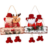 Maxbell Rustic Christmas Sign Front Art Decor Centerpieces Crafts for Xmas Tree Santa and Snowman