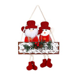Maxbell Rustic Christmas Sign Front Art Decor Centerpieces Crafts for Xmas Tree Santa and Snowman