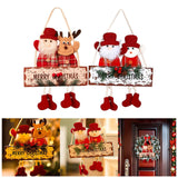 Maxbell Rustic Christmas Sign Front Art Decor Centerpieces Crafts for Xmas Tree Santa and Snowman