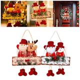 Maxbell Rustic Christmas Sign Front Art Decor Centerpieces Crafts for Xmas Tree Santa and Snowman