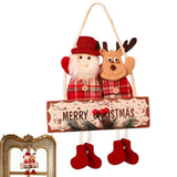Maxbell Rustic Christmas Sign Front Art Decor Centerpieces Crafts for Xmas Tree Santa and Deer