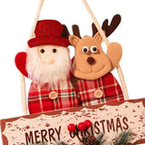 Maxbell Rustic Christmas Sign Front Art Decor Centerpieces Crafts for Xmas Tree Santa and Deer