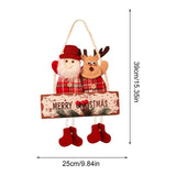 Maxbell Rustic Christmas Sign Front Art Decor Centerpieces Crafts for Xmas Tree Santa and Deer
