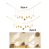 Maxbell Moon Phase Wall Hanging Bohemian Moon Garland for Living Room Apartment Dorm StyleA