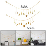 Maxbell Moon Phase Wall Hanging Bohemian Moon Garland for Living Room Apartment Dorm StyleA