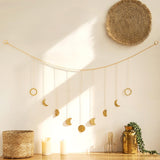 Maxbell Moon Phase Wall Hanging Bohemian Moon Garland for Living Room Apartment Dorm StyleA