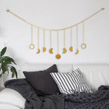 Maxbell Moon Phase Wall Hanging Bohemian Moon Garland for Living Room Apartment Dorm StyleA