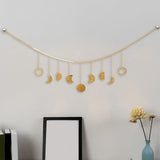 Maxbell Moon Phase Wall Hanging Bohemian Moon Garland for Living Room Apartment Dorm StyleC