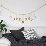 Maxbell Moon Phase Wall Hanging Bohemian Moon Garland for Living Room Apartment Dorm StyleC