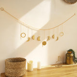 Maxbell Moon Phase Wall Hanging Bohemian Moon Garland for Living Room Apartment Dorm StyleC