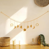 Maxbell Moon Phase Wall Hanging Bohemian Moon Garland for Living Room Apartment Dorm StyleC