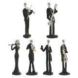 Maxbell 6Pcs Musician Player Statue Crafts Art Sculpture for Office Desktop Decor