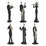 Maxbell 6Pcs Musician Player Statue Crafts Art Sculpture for Office Desktop Decor