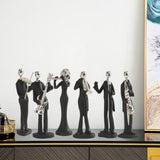 Maxbell 6Pcs Musician Player Statue Crafts Art Sculpture for Office Desktop Decor
