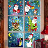 Maxbell 6x Christmas Window Clings Adorable Decals Decoration for Shop Fridge Door