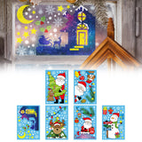 Maxbell 6x Christmas Window Clings Adorable Decals Decoration for Shop Fridge Door