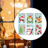 Maxbell 6Pcs Christmas Window Clings Santa Claus Stickers for Home Ornament Style A