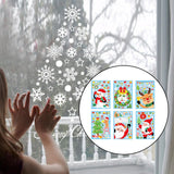 Maxbell 6Pcs Christmas Window Clings Santa Claus Stickers for Home Ornament Style A